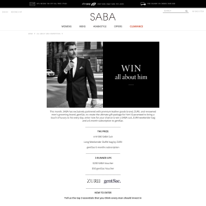 Win a Saba suit, Zurii weekender bag and a 6-month subscription to gentSac