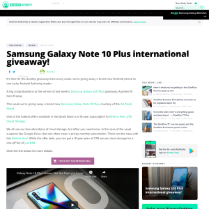 Win a Samsung Galaxy Note 10 Plus