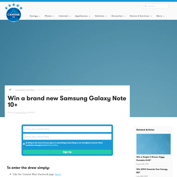 Win a Samsung Galaxy Note10+