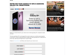 Win a Samsung Galaxy S9+ smartphone