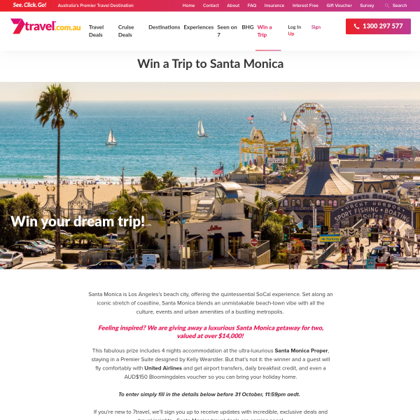 Win a Santa Monica getaway for 2!