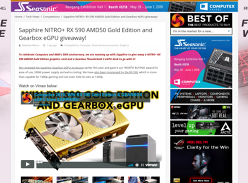 Win a Sapphire NITRO+ RX 590 AMD50 Gold Edition GPU & Gearbox Thunderbolt 3 eGPU Dock Worth Over $900