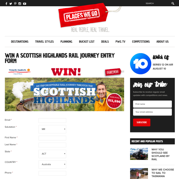 Win a Scottish Highlands Rail Journey for 2 Worth