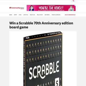 Win a Scrabble 70th Anniversary edition board game
