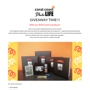 Win a Scrapbook/Album/Frame/Pen Prize Pack Over