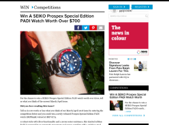 Win A Seiko Prospex Special Edition Padi Watch