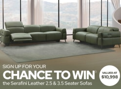 Win a Serafini Leather 2.5 & 3.5 Seater Sofa