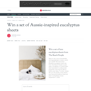 Win a set of Aussie-inspired eucalyptus sheets