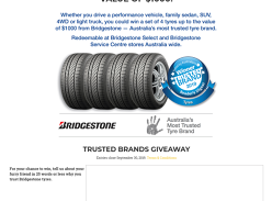 Win a Set of Bridgestone Tyres