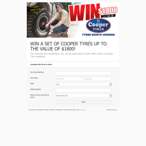 Win a Set of Cooper Tyres