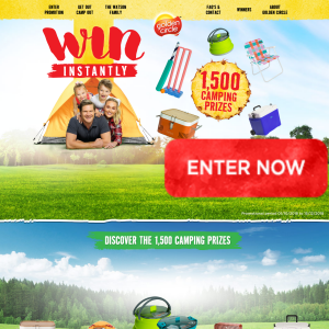 Win a share of 1,500 Camping Prizes