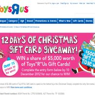 Win a share of $5,000 worth of Toys R Us gift cards!