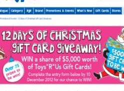 Win a share of $5,000 worth of Toys R Us gift cards!