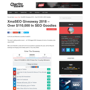 Win a share of over $110,000 In SEO Goodies