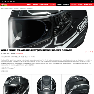 Win a Shoei GT-Air sports touring helmet