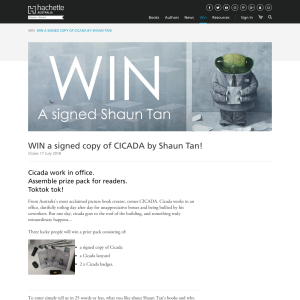Win a signed copy of Cicada by Shaun Tan