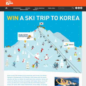 Win a ski trip for 2 to Korea!
