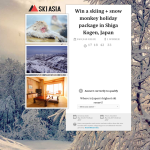 Win a skiing + snow monkey holiday in Shiga Kogen, Japan! (Flights NOT Included)