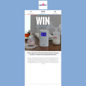 Win a 'Spectra 9 Plus' portable electric breast pump! - Spectra
