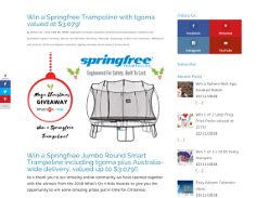 Win a Springfree Trampoline with tgoma