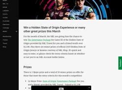 Win a State of Origin Package & More