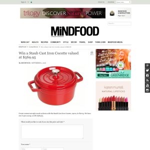 Win a Staub Cast Iron Cocotte valued at $569.95!