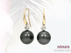 Win a Stunning Pair of Tahitian Pearl and Diamond Earrings