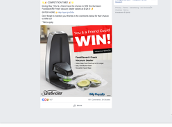 Win a Sunbeam Foodsaver vacuum sealer for you & a friend