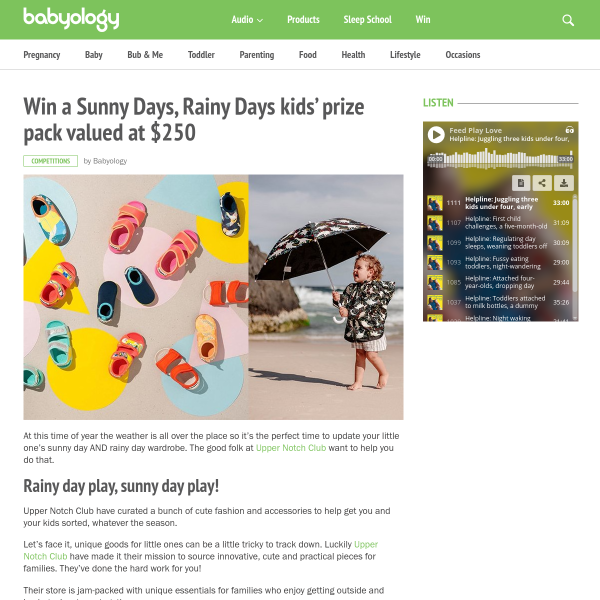 Win a Sunny Days, Rainy Days Prize Pack