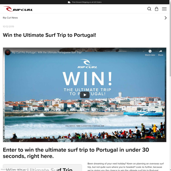 Win a Surf Trip to Portugal for 2