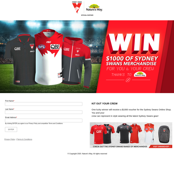 Win a Sydney Swans Online Shop Voucher