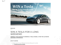 Win a Tesla Model 3 for a long weekend!