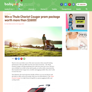 Win a Thule Chariot Cougar pram package worth more than $1,600!