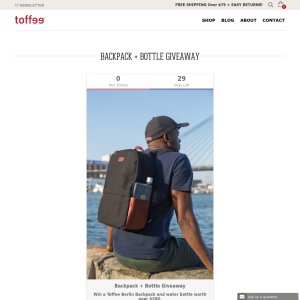 Win a Toffee Berlin Backpack and water bottle