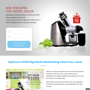 Win a top-of-the-line Optimum H3000 Juicer