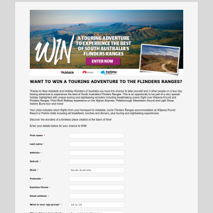 Win a Touring Adventure  to the Flinders Ranges