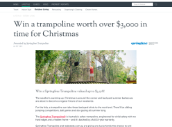 Win a trampoline worth over $3,000 in time for Christmas