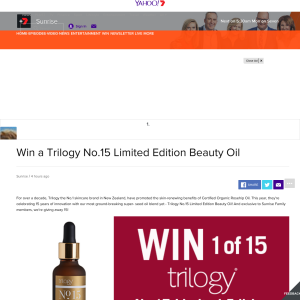 Win a Trilogy No.15 Limited Edition Beauty Oil