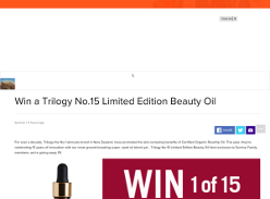 Win a Trilogy No.15 Limited Edition Beauty Oil