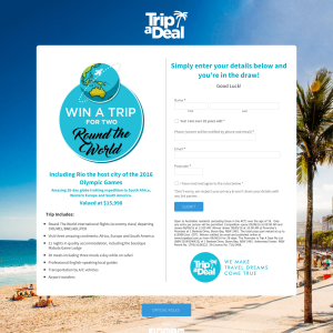 Win a trip for 2 around the world!