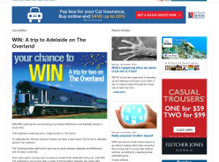 Win a trip for 2 to Adelaide on 'The Overland'