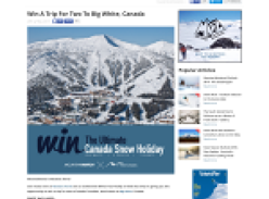 Win a trip for 2 to Big White, Canada!