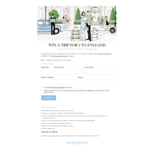 Win a trip for 2 to England! - Wedgewood