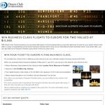 Win a trip for 2 to Europe, travelling Business class! - Diners Club