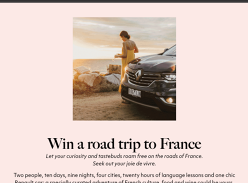 Win a Trip for 2 to France
