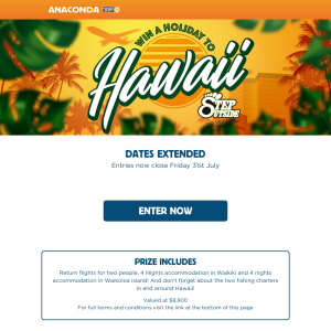 Win a trip for 2 to Hawaii!