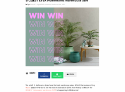 Win a trip for 2 to Melbourne to shop Australia's BIGGEST ever homewares sale!