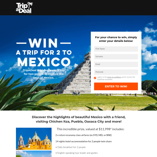 Win a Trip for 2 to Mexico