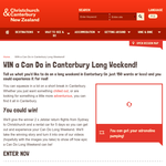 Win a trip for 2 to New Zealand! - Christchurch & Canterbury Tourism New Zealand