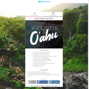 Win A Trip for 2 To O'ahu